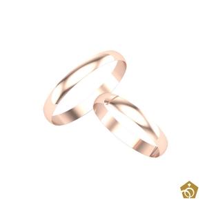 Aliança Tradicional Ouro Rosa 18k | 3 gramas (par)