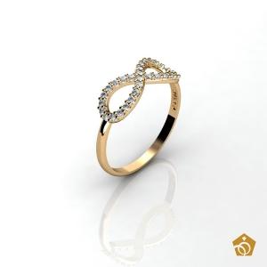 Anel Infinito de Ouro Amarelo 18k - Gemas