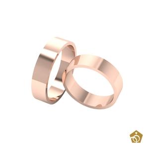 Aliança Quadrada Ouro Rosa 18k | 11 gramas (par)