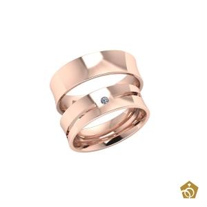 Aliança Artística de Ouro Rosa 18k 