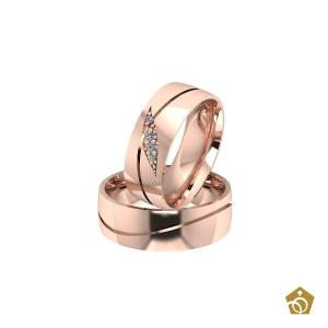 Aliança Artística de Ouro Rosa 18k