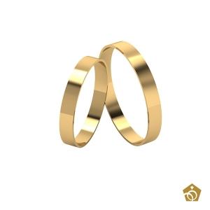 Aliança Quadrada Ouro 18k | 3 Gramas (par)