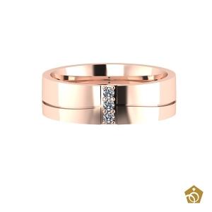 Aliança Artística de Ouro Rosa 18k 