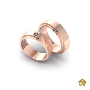 Aliança Artística de Ouro Rosa 18k