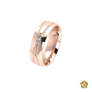 Aliança Artística de Ouro Rosa 18k 