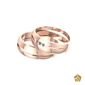 Aliança Artística de Ouro Rosa 18k 