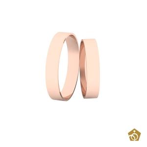 Aliança Quadrada Ouro Rosa 18k | 5 gramas (par)