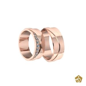 Aliança Artística de Ouro Rosa 18k