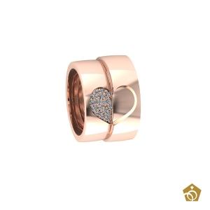 Aliança Artística de Ouro Rosa 18k