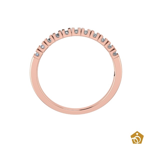 Anel de Ouro Rosa 18k - Meia Aliança