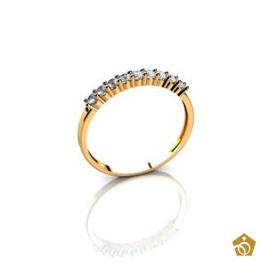 Anel Aparador de Ouro Amarelo 18k - Com gemas