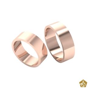 Aliança Quadrada Ouro Rosa 18k | 15 gramas (par)