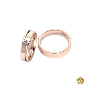 Aliança Artística de Ouro Rosé 18k