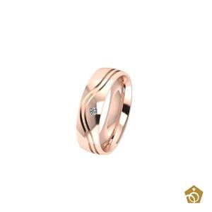 Aliança Artística de Ouro Rosa 18k