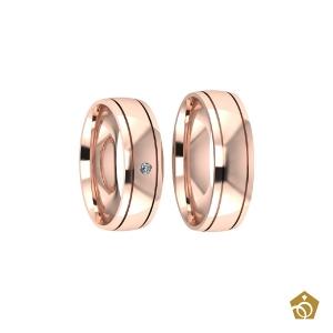 Aliança Artística de Ouro Rosa 18k 