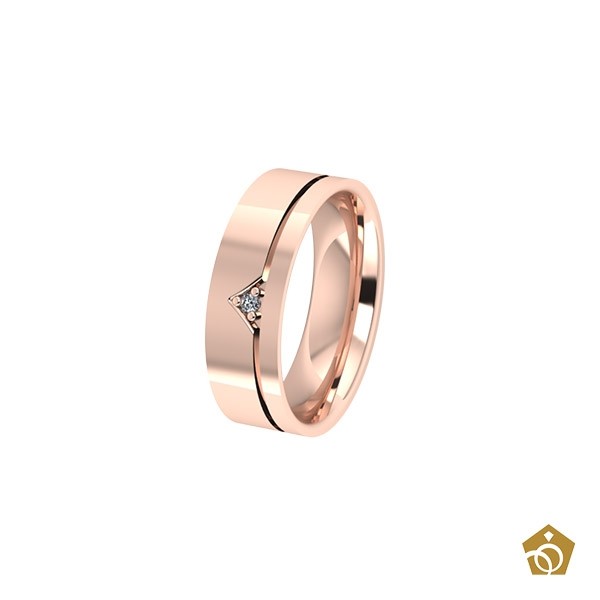 Aliança Artística de Ouro Rosa 18k